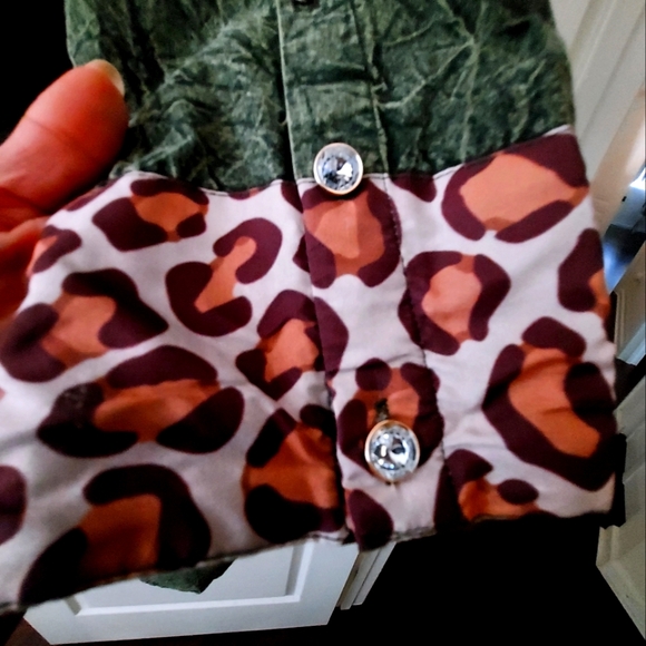 Acid-Wash Olive green swing jacket/dress - Picture 10 of 16